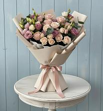 Букет цветов из:  Розы и Лизиантусы #REPLACE_PRED# Нижний Кисляй