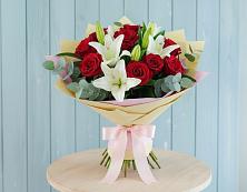 Букет цветов из:  Лилии и Розы #REPLACE_PRED# Нижний Кисляй