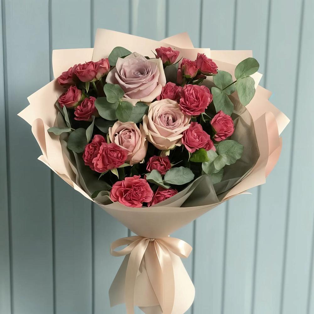 Букет цветов из: Гвоздики и Розы в Нижний Кисляй