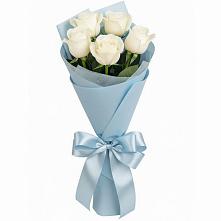 Букет 5 Белых роз Проуд в Нижний Кисляй