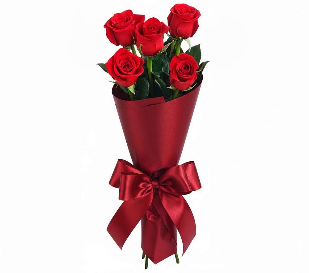 Букет 5 Красных роз Эдлесс Лав в Нижний Кисляй