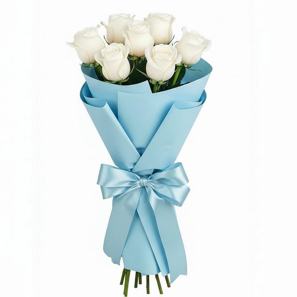 Букет 7 белых роз Проуд в Нижний Кисляй