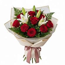 Букет цветов из:  Лилии и Розы в Нижний Кисляй