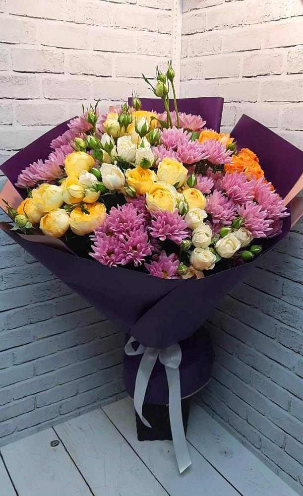 Букет цветов из: Хризантемы и Розы в Нижний Кисляй
