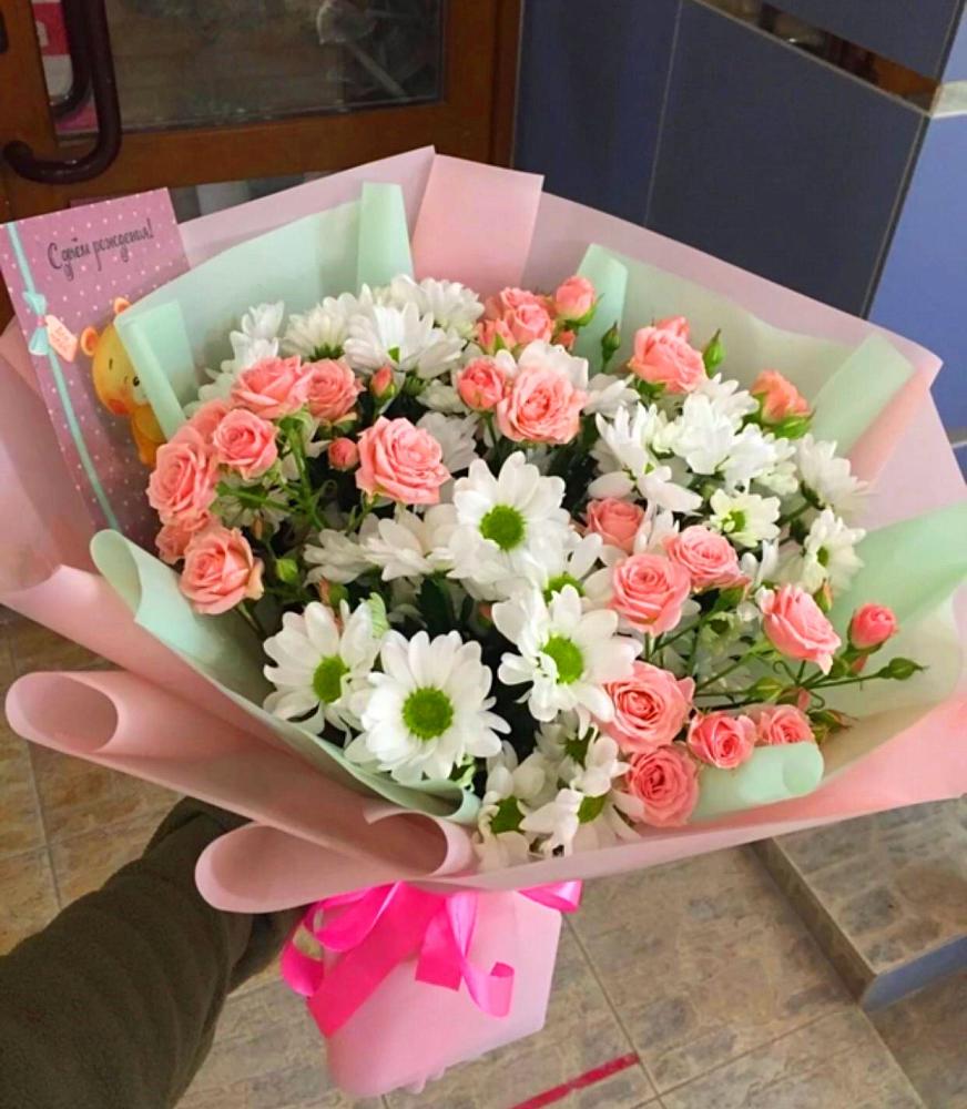 Букет цветов из: Розы и Хризантемы в Нижний Кисляй