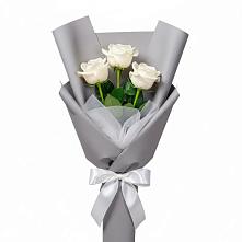 Букет 3 белые розы в Нижний Кисляй