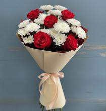 Букет цветов из:  Розы и Хризантемы в Нижний Кисляй