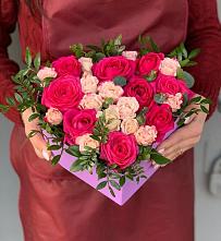 Цветочная композиция из Розы в коробке #REPLACE_PRED# Нижний Кисляй