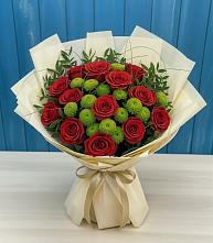 Букет цветов из:  Розы и Хризантемы #REPLACE_PRED# Нижний Кисляй