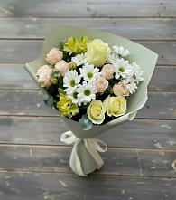 Букет цветов из:  Альстромерии, Розы и Хризантемы #REPLACE_PRED# Нижний Кисляй