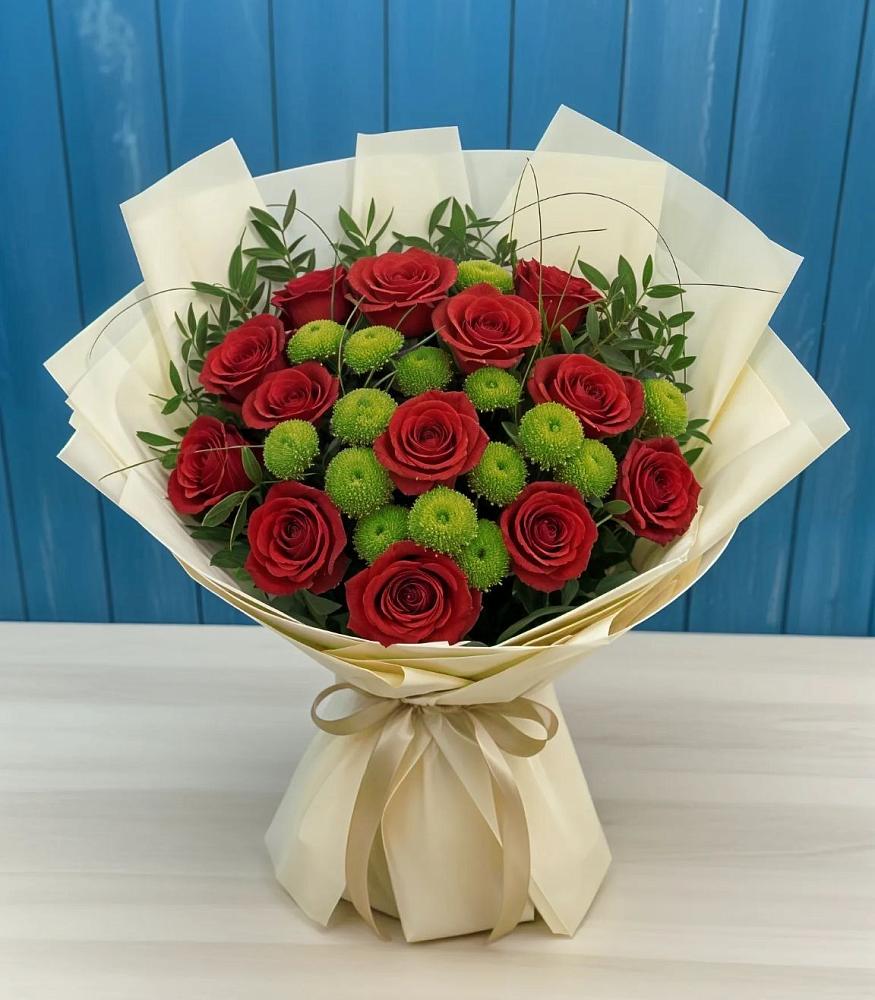 Букет цветов из: Розы и Хризантемы в Нижний Кисляй