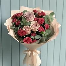 Букет цветов из:  Гвоздики и Розы в Нижний Кисляй