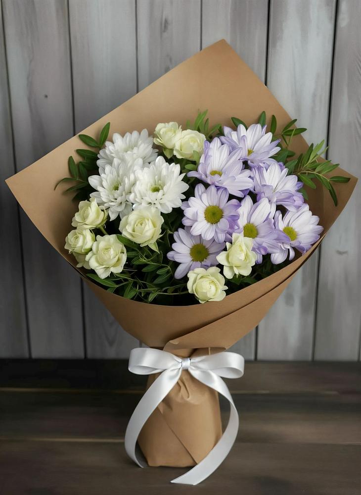 Букет цветов из: Хризантемы и Розы в Нижний Кисляй